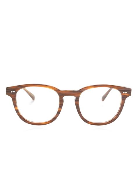 Oliver Peoples round-frame Glasses | Brown | FARFETCH AO