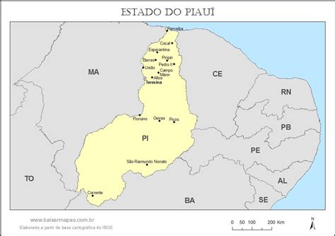 Mapa do Piauí Baixar Mapas