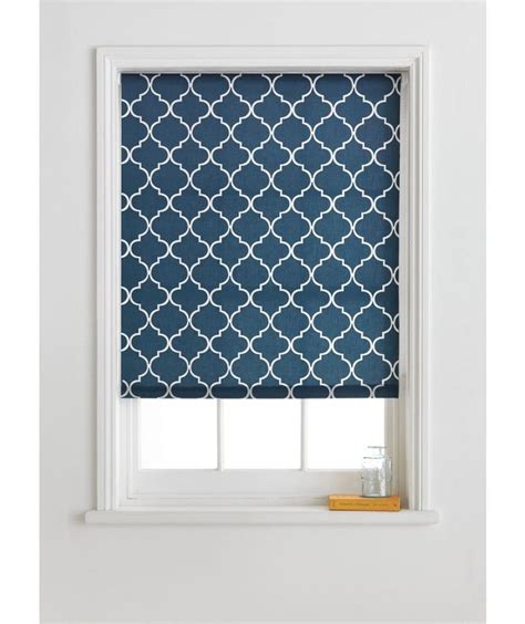 Buy Collection Trellis Roller Blind 4ft Indigo At Uk