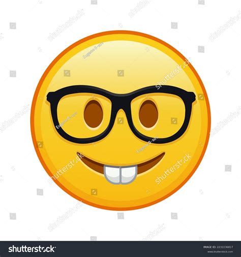 Nerd Face Large Size Yellow Emoji Stock Vector (Royalty Free ...