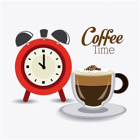 Design de hora do café Vetor Premium