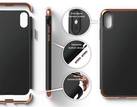 Elago Empire Iphone X Case Rose Gold Black