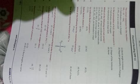 Calculate Bond Order of phosphate in (PO4−3 ) :- | Filo