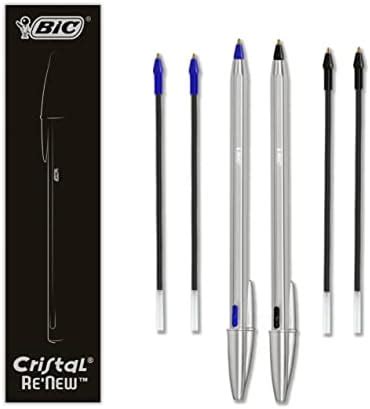 Bic Cristal Re New Penne A Sfera Ricaricabile In Metallo Colore Blu E