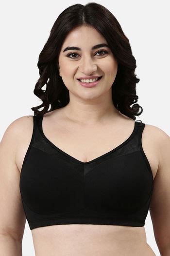 Buy Enamor Lightly Lined Non Wired Full Coverage T Shirt Bra Black At