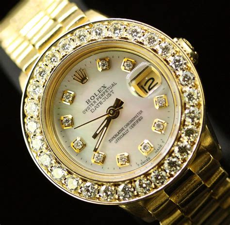 Rolex Datejust Presidential Ladies Oyster Perpetual 18K Gold Diamond ...