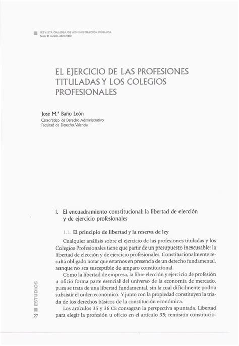 PDF EL EJERCICIO DE LAS PROFESIONES TITULADAS Y LOS DOKUMEN TIPS