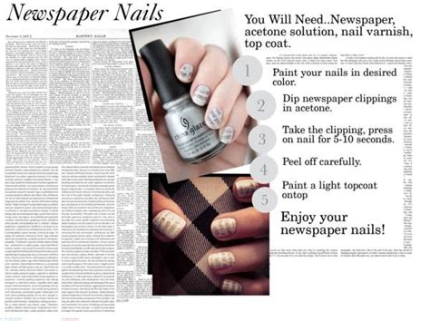 Newspaper Nails By Amberpolyvore Liked On Polyvore Newspaper Nails