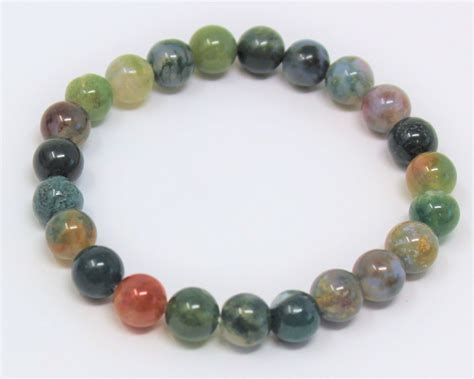 Fancy Jasper Bracelet 8 Mm Round Crystals Jasper Stretch Bracelet