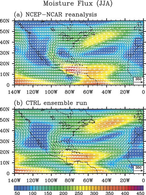 Summer Jja Vertically Integrated Moisture Flux Q Sfc 300mb Qug