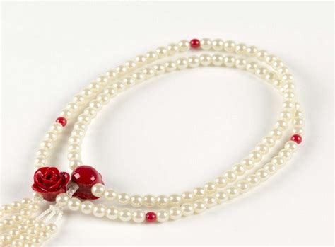 Sgi Soka Gakkai Prayer Beads S Size Red Rose Pearl Color