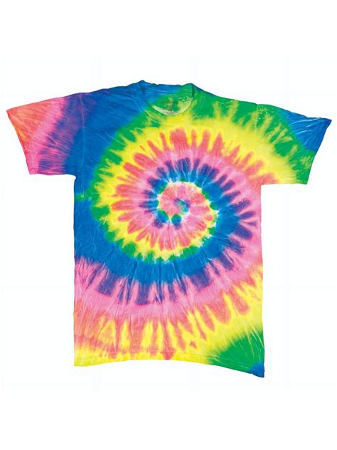 Rainbow Swirly Multi Spiral Unisex Adult Tie Dye T Shirt Tee