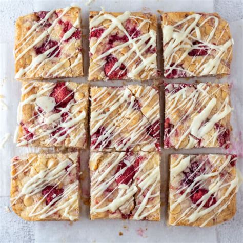 Raspberry White Chocolate Blondies The Ultimate Chewy Sweets