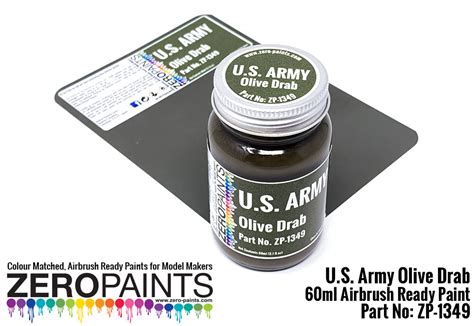 Us Army Olive Drab Paint 60ml Zp 1349 Zero Paints