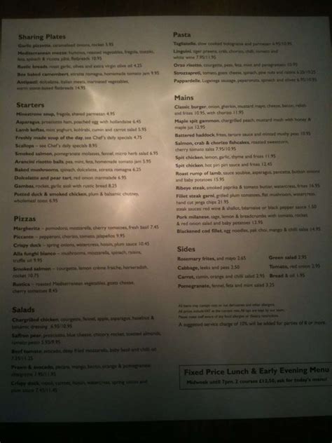 Menu at Prince Of Wales Sheffield pub & bar, Sheffield, 95 Ecclesall Rd S