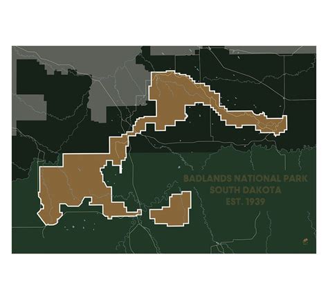 Badlands National Park Map | National parks map, Badlands national park ...