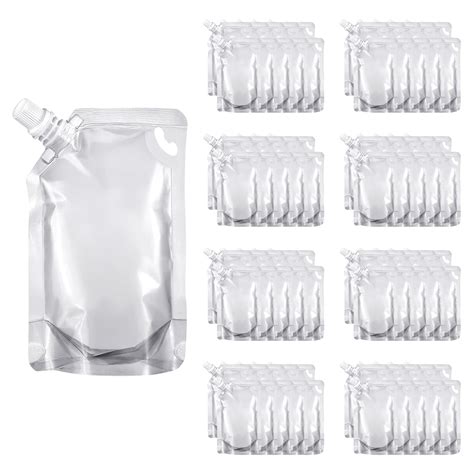 Muka Pcs Clear Stand Up Pouch Bags W Handle For Shampoo Liquid