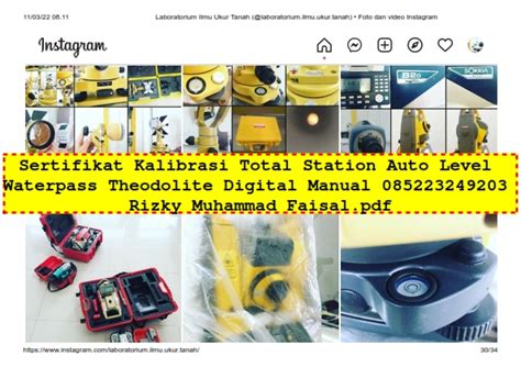 Sertifikat Kalibrasi Total Station Auto Level Waterpass Theodolite