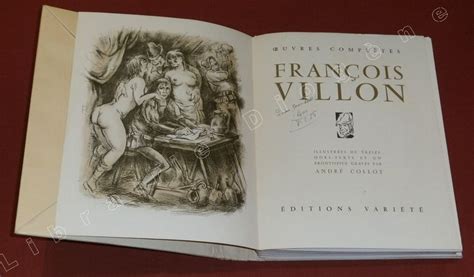 Villon Fran Ois Collot Andr Oeuvres Compl Tes De Fran Ois Villon