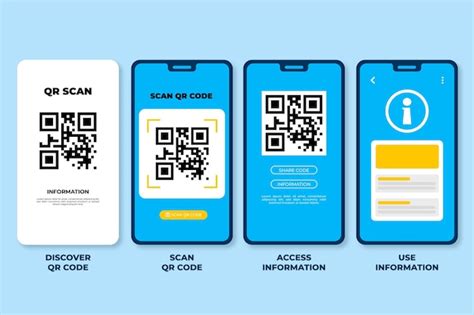 Tapes De Scan De Code Qr Sur Smartphone Vecteur Premium