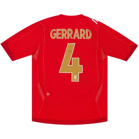 2006 08 England Away Shirt Gerrard 4 6 10