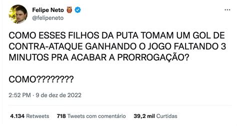 Felipe Neto Se Revolta E Xinga Jogadores Ap S Derrota Do Brasil