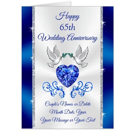 Giant Personalized 65th Wedding Anniversary Cards Zazzle