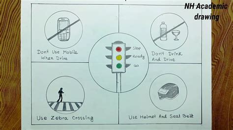 Road Safety Drawing Easy |Road Safety Drawing For, 55% OFF