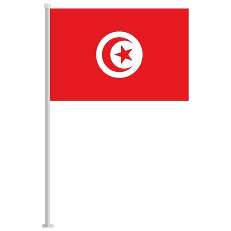 Premium Vector Tunisia National Flag Pole Icon Isolated On White