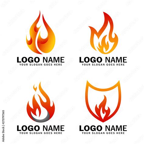 flame vector logo set, premium - vector Stock Vector | Adobe Stock