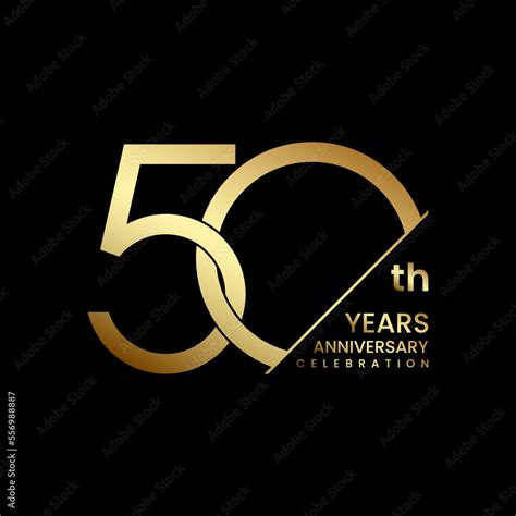 50th Anniversary. Anniversary logo design with golden text. Logo Vector Illustration Stock ...