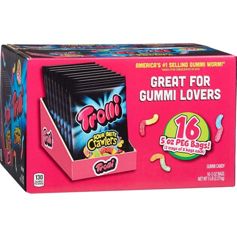 Trolli Sour Brite Crawlers Candy 5 Oz 16 Ct