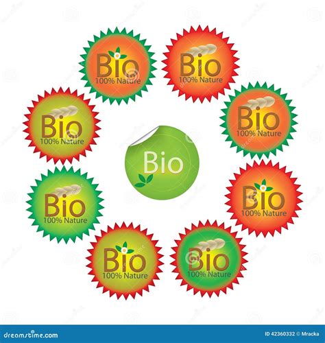 Bio Stickers Stock Illustration Illustration Of Market 42360332