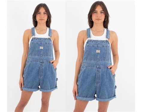 Vintage Calvin Klein Denim Short Bib Overalls 90 S Era Shortalls