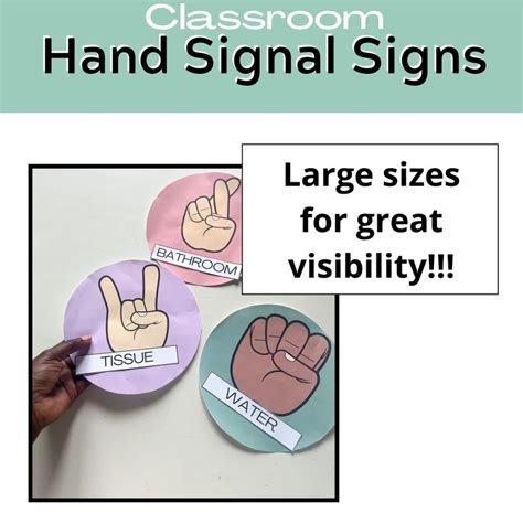 Boho Classroom Hand Signals Hand Signal Signs For Classroom Management