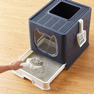 Pawsayes Cat Litter Tray Litter Box With Lid For Medium And Small Cats