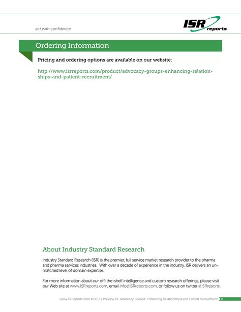 Advocacy Groups: Enhancing Relationships and Patient Recruitment | PDF