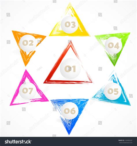 Vector Set Colorful Grunge Triangle Brush Stock Vector Royalty Free