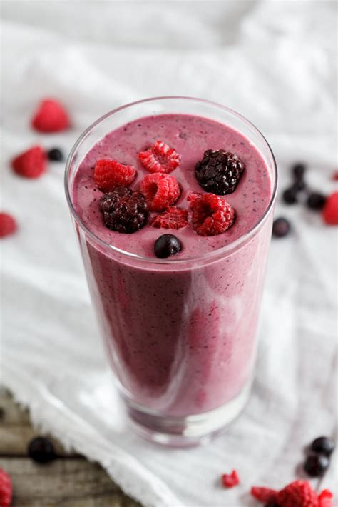 Coconut Banana Berry Smoothie With Chia Seeds Simply Delicious