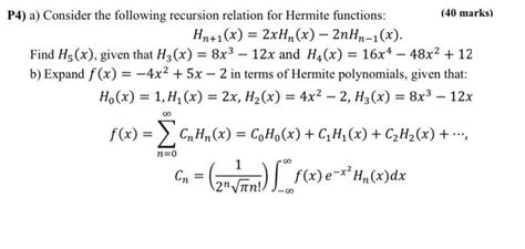 Solved P A Consider The Following Recursion Relation For Chegg