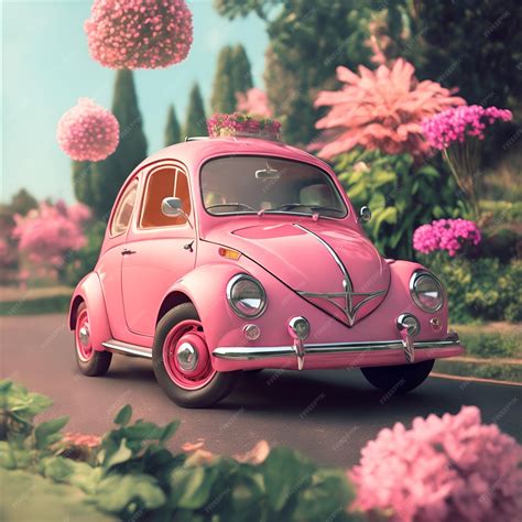 Premium AI Image | Cute pink car