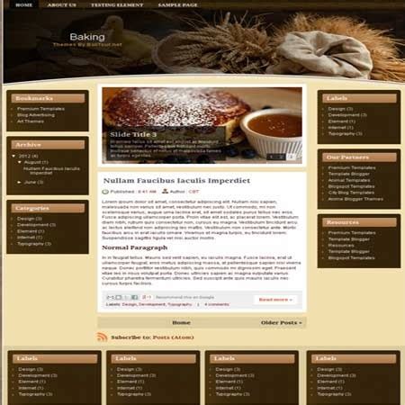 Baking Awesomeness Food Recipes Or Restaurants Blogger Templates