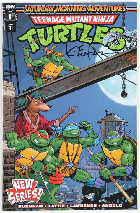 Kevin Eastman Signed Teenage Mutant Ninja Turtles Saturday Morning