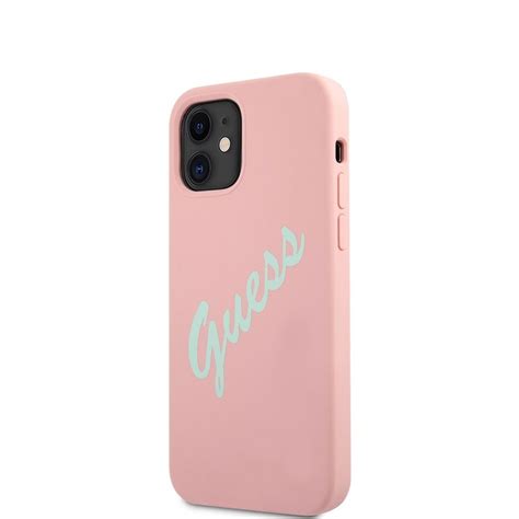 Guess Silicone Vintage Green Script Zadní Kryt pro iPhone 12 mini 5 4