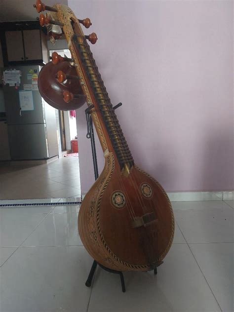 Veenai with stand, Hobbies & Toys, Music & Media, Musical Instruments ...