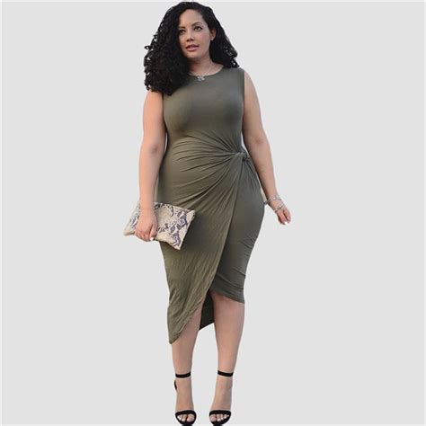 Doreenbow Summer New Dress Plus Size Bodycon Dress Women Sleeveless