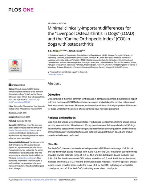 Pdf Minimal Clinically Important Differences For The Liverpool