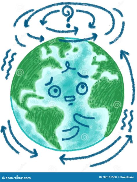 Cute Planet Earth is Feeling Confused because Climate Change, World Protection, Global Warming ...