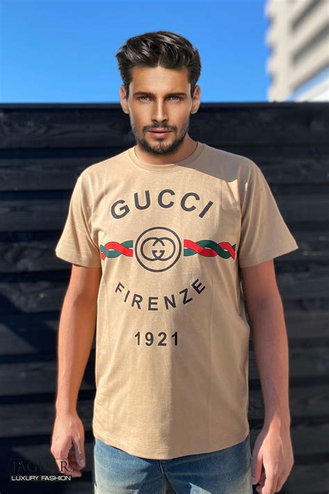 Gucci Interlocking T Shirt Camel Jaguar Luxury Fashion