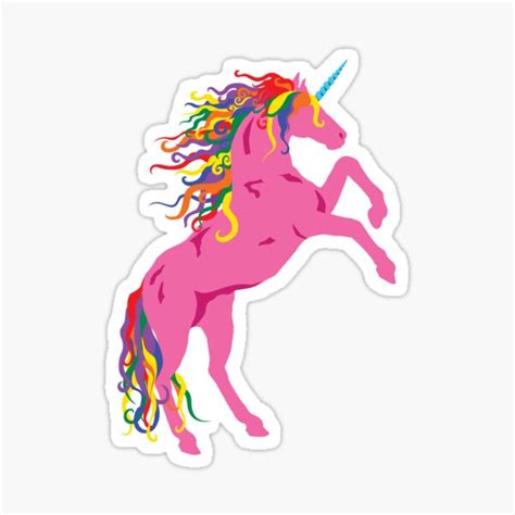 Rainbow Maned Pink Pride Unicorn Sticker For Sale By Peregrinuscr8iv Redbubble